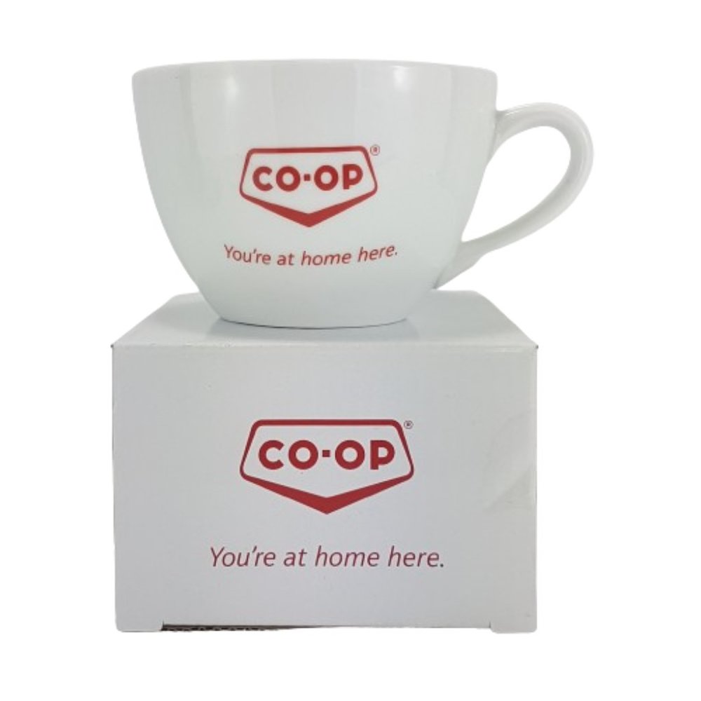 Vintage Canada Co-Op Mug Teacup You're At Home Here Statement Quote New in Box